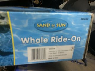 Sand And Sun Whale Inflatable Pool Ride - On,  84” Clear Rare Vintage 3