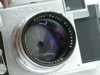 Fine Vintage Contax IIIA Rangefinder Camera and Zeiss - Opton 50mm f:1.  5 lens 6