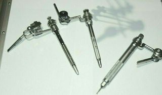 VINTAGE EMESCO DENTAL DRILL WITH FOOT PEDAL AND FOUR HANDPIECES 4