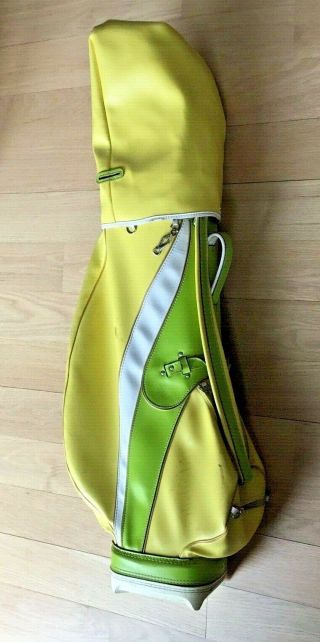 Rare Vintage Wilson Yellow Green Golf Clubs Set Bag Womens Movie Prop Antique