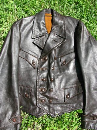 1930s WW2 German Luftwaffe pilots leather jacket sz 36 small 9