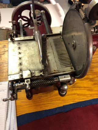 Antique Van Berkel ' s US Slicing Machine Hand Crank Flywheel Deli Meat Slicer GEM 11