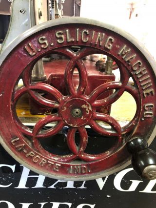 Antique Van Berkel ' s US Slicing Machine Hand Crank Flywheel Deli Meat Slicer GEM 2