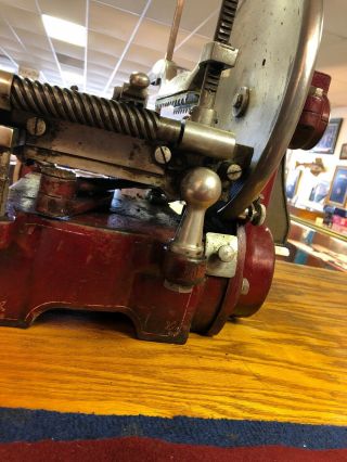 Antique Van Berkel ' s US Slicing Machine Hand Crank Flywheel Deli Meat Slicer GEM 8