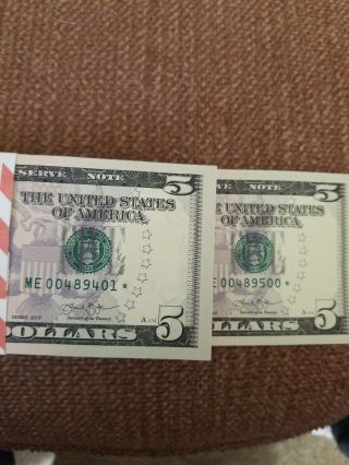 100 Consecutive Low Number Rare Star Notes 640,  000 Only 1 Run Of 640,  000 2