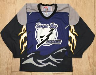Vintage Tampa Bay Lightning Storm Alternate Nhl Hockey Jersey Ccm S / Small