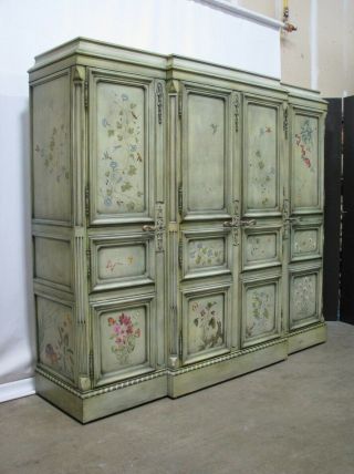 One Of A Kind Karges Furniture Custom Painted 3 - Part Armoire Cabinet Exceptional