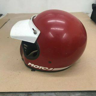 Vintage Ahrma Bell Moto 3 Red Motorcycle Helmet