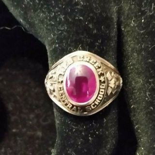 Vintage 1967 Balfour 10k Class Ring,  Red Creek High School,  Ny,  Women,  Size 6.  5