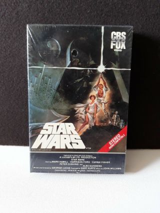 Rare Release Vintage 1983 Star Wars Big Box Vhs Tape Cbs Fox