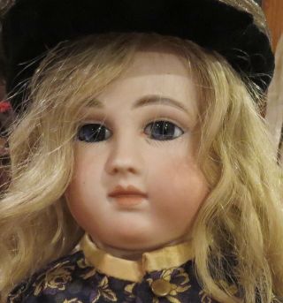 Antique 21 " French Bisque Schmitt & Fils Bebe W/mohair Wig,  Couture Outfit Doll