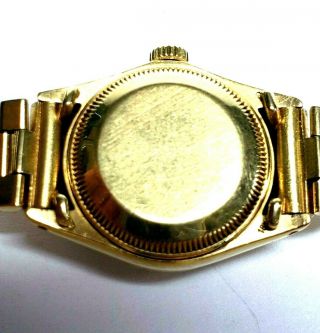 ROLEX President Day - Date 18k Gold Bark Rare Myriad Diamond Dial Womens Watch 7