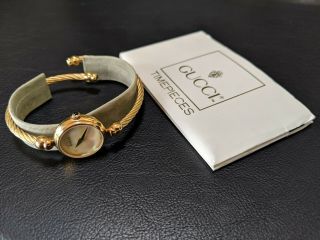 Vintage Gucci Womens Watch 2700.  2.  L Gold Plated Bracelet Mother Of Pearl Dial