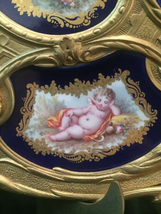 Sevres 4 Seasons Dore ' Gilt - Bronze Mount Ormolu Porcelain Centrepiece 4