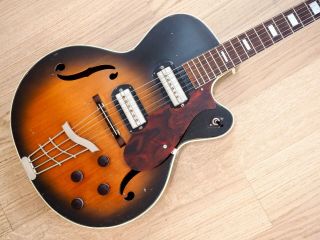 1959 Harmony H62 Vintage Archtop Electric Guitar Sunburst,  Gibson P - 13 Pickups