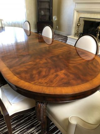 Ralph Lauren Large Dinning room Table Mahogany Wood with 8 chairs 3