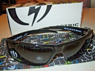 Vtg Electric Sunglasses Shades Ec/dc Black Frame Italy W/ Box