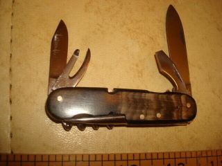 Wenger / Wengerinox 85mm 1950 ' s Viking Vintage Swiss Army Knife HORN SCALES 3