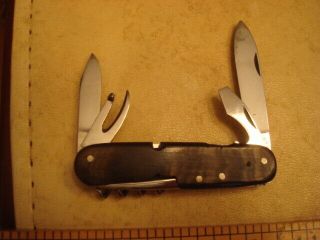 Wenger / Wengerinox 85mm 1950 ' s Viking Vintage Swiss Army Knife HORN SCALES 4