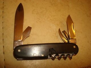 Wenger / Wengerinox 85mm 1950 ' s Viking Vintage Swiss Army Knife HORN SCALES 6