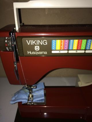 Husqvarna Viking Vintage Red 6460 Sewing Machine Sweden 3