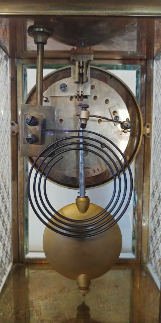 Antique French Crystal Regulator Clock - Cloisonne w/ Stunning Cut Glass Panels 10
