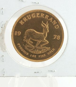 1978 South Africa 1 Oz Krugerrand Gold Coin.  9167 Uncirculated Bullion Unc Rare