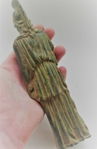 SCARCE ANCIENT ROMAN MILITARY BRONZE STATUE OF MARS APPROXIMATELY 20CM TALL 4