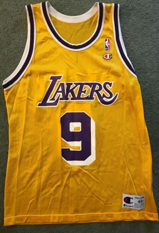 Rare Signed Vintage Nike Nba Los Angeles Lakers Nick Van Exel Basketball Jersey