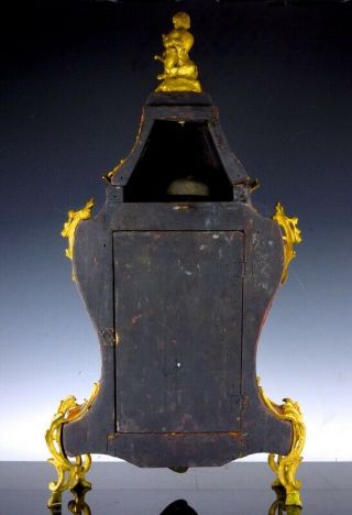 IMPORTANT 18thC FRENCH LOUIS XV GOLD ORMOLU MOUNTED CORNE ROSE BRACKET CLOCK N/R 9