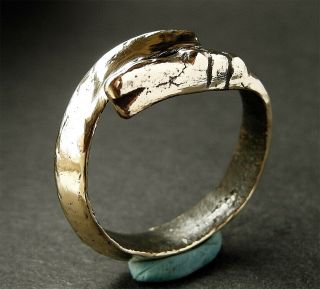 A Ancient Viking Bronze Dragon Ring - Wearable