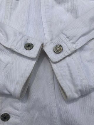 Rare Vintage 90s Tommy Hilfiger Denim Jacket Big Flag Patch Size XL White 7