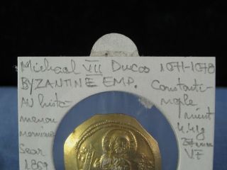 ANCIENT BYZANTINE COIN AD 1071 - 78 MICHAEL VII HISTAMENON GOLD CONSTANTINOPLE VF 3