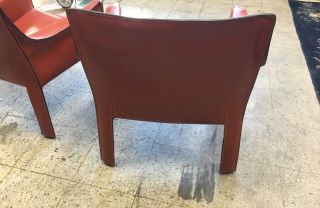 mid - century modern Mario Bellini Cassina leather arm chairs 4