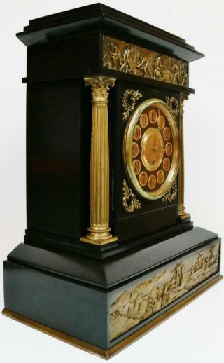 Rare Antique English Architectural Triple Fusee Musical 8 4 Bell Bracket Clock 4