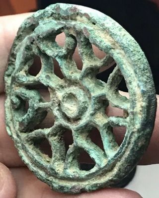 Ancient Roman 1st Century Bronze Open Work Brooch.  High Status Symbol.