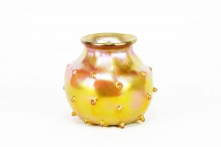 Antique Tiffany Studios Gold Favrile Vase Ca1908