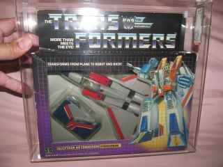 1984 Transformers Starscream Vintage Mib Afa 75 First Edition Tm Pre Rub