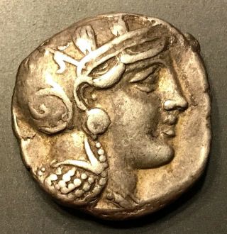 Ancient Greek Silver Coin Of Attica,  Tetradrachm,  454 - 415 B.  C.  Choice