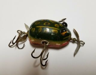Vintage Pflueger Kent Floater Frog Antique Wood Fishing Lure