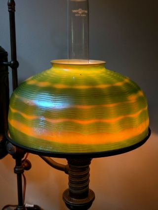 Antique Tiffany Studios Favrile Student Lamp Shade 10 