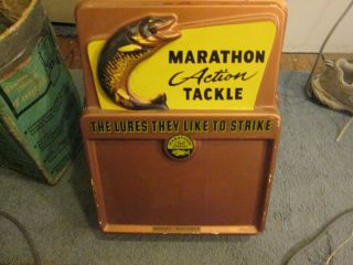 Marathon Action Tackle The Lures They Like To Strike,  3d Display Sign Wausau Wis
