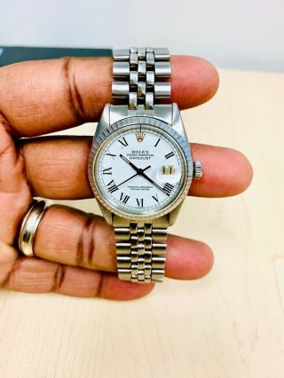 Rolex Datejust Mens Stainless Steel & Rare Jubilee Band Roman Numerals 1601