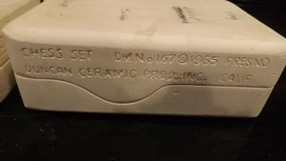 4 VINTAGE 1965 SLIP CASTING MOLDS FOR CERAMIC DUNCAN CHESS SET DM167 & DM168 3