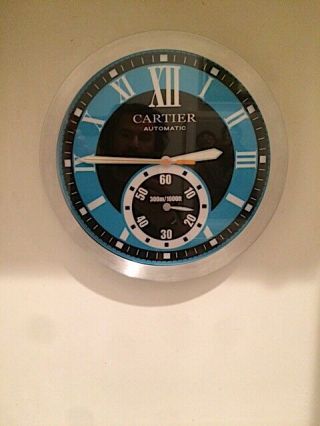 Cartier Dealer - Store Display Wall Clock Extremely Rare 12 "
