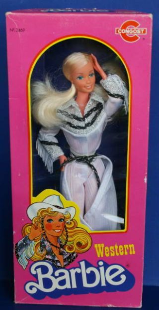 Rare 1981 Congost Western Superstar Barbie Nrfb Non Wink Non Busy Foreign Spain