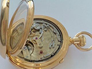 TIFFANY MINUTE REPEATER WITH SPLIT - SECOND CHRONOGRAPH 18K GOLD POCKET WATCH 5