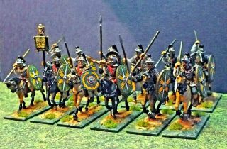 28mm Ancients - Roman Auxiliary cavalry unit in Heddernheim helmets 7
