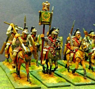 28mm Ancients - Roman Auxiliary cavalry unit in Heddernheim helmets 8