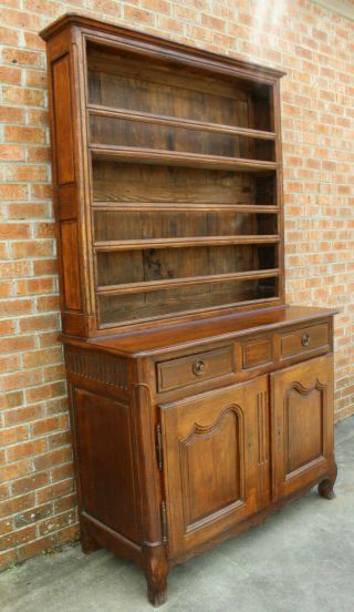 ANTIQUE EARLY 19TH C FRENCH COUNTRY WALNUT CUPBOARD CABINET VAISSELIER HUTCH 3